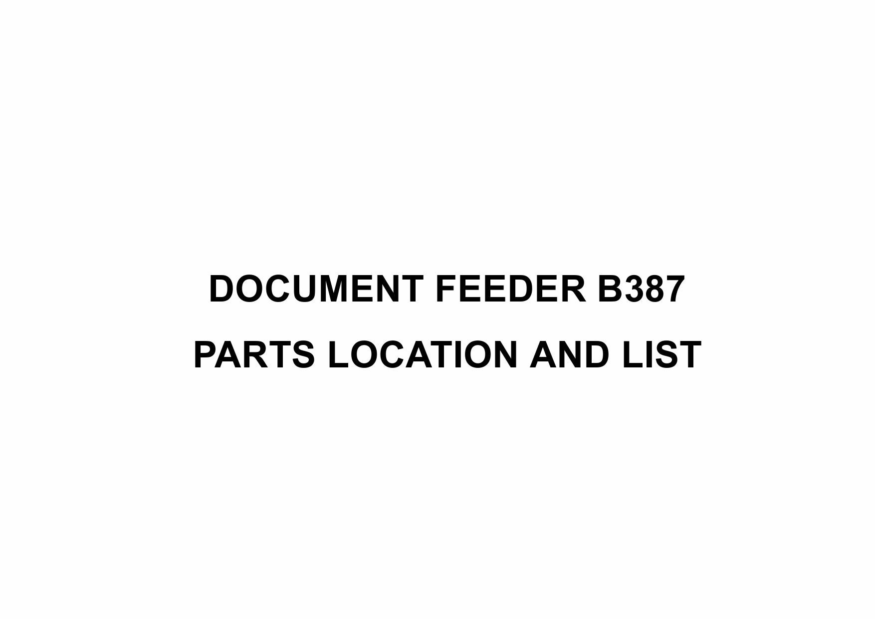RICOH Options B387 DOCUMENT-FEEDER Parts Catalog PDF download-1